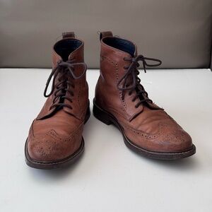 Cole Haan wingtip leather boots Size 7 M Brown